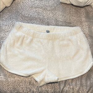 Aerie Cozy White Fleece Women's Sleep Shorts